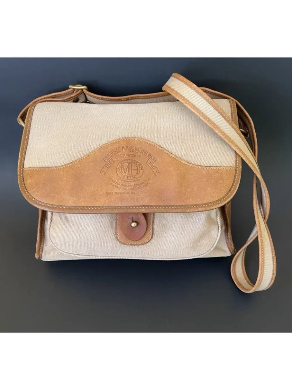 Vintage Ghurka Marley Hodgson No 58 The Catcher Bag Khaki Canvas Tan Leather